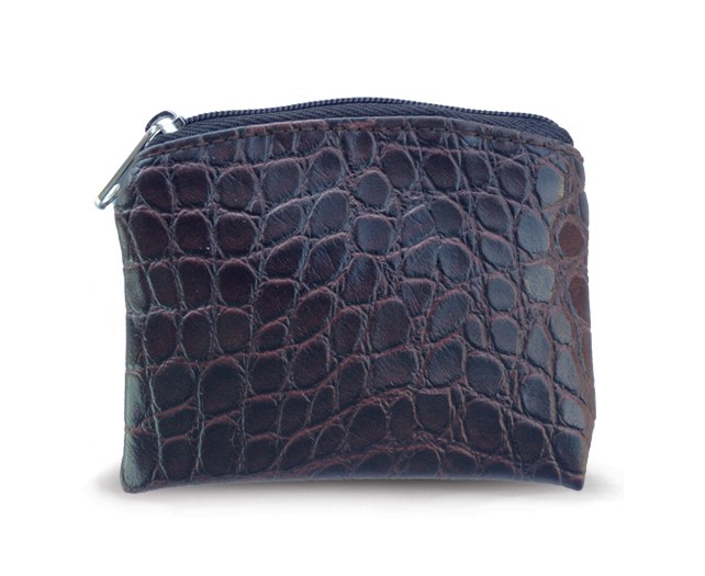 BROWN CROCODILE SKIN PATTERN ROSARY POUCH