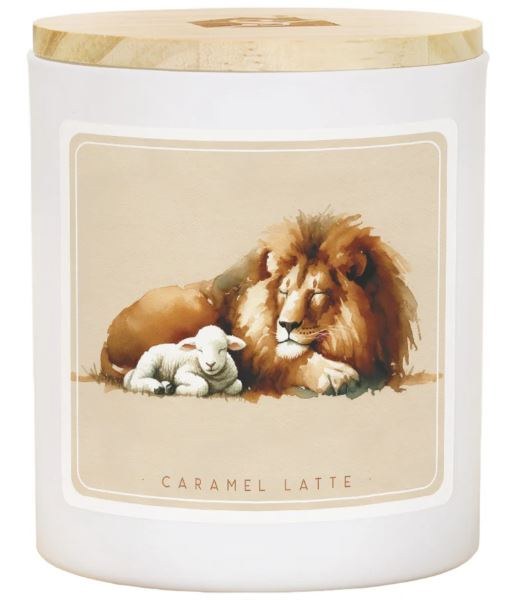 CARAMEL LATTE LION AND LAMB CANDLE