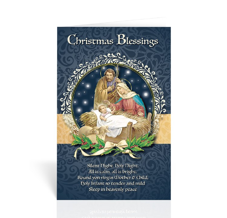 CHRISTMAS BLESSINGS HOLY FAMILY CARD