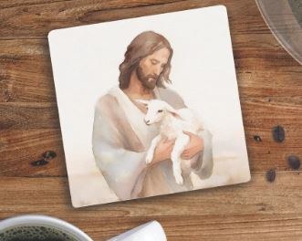 COASTER JESUS HOLDING LAMB