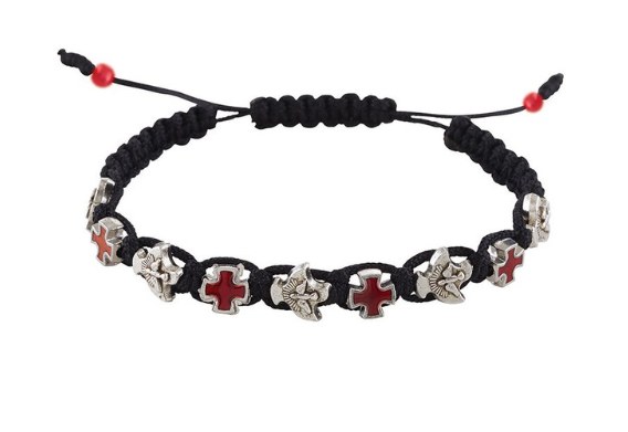 CONFIRMATION MEDALS MACRAME BRACELET