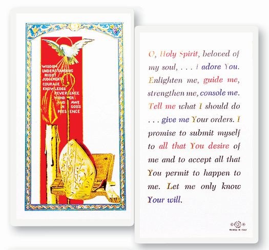 CONFIRMATION HOLY SPIRIT PRAYER CARD