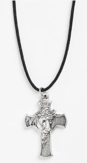 CROSS WITH FACE OF JESUS ON CORD