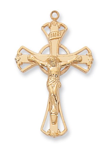 GOLD OVER STERLING CRUCIFIX