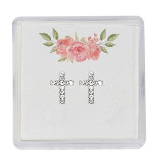 CRYSTAL CROSS EARRINGS