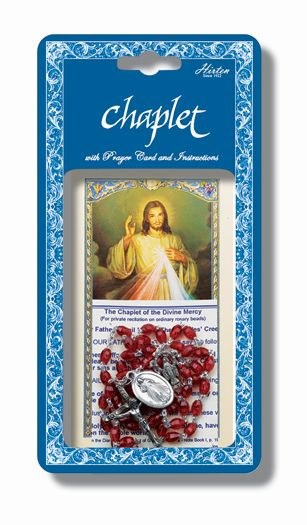DIVINE MERCY CHAPLET WITH RED BEAD