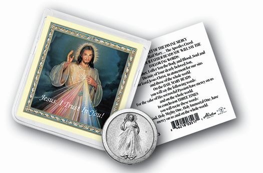 DIVINE MERCY POCKET COIN WITH PRAYERCARD