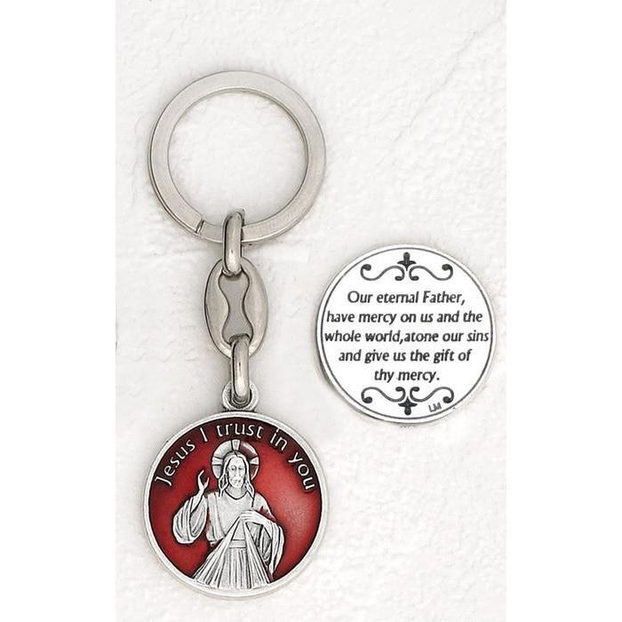 DIVINE MERCY ENAMEL KEY RING