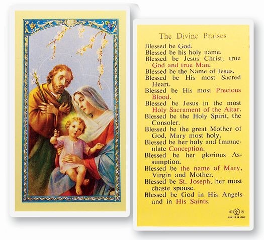 DIVINE PRAISES PRAYERCARD