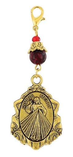DIVINE MERCY GOLD BAG CLIP