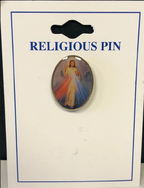 DIVINE MERCY LAPEL PIN 3/4&quot;