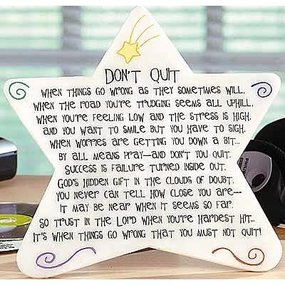 DON'T QUIT STAR PLAQUE