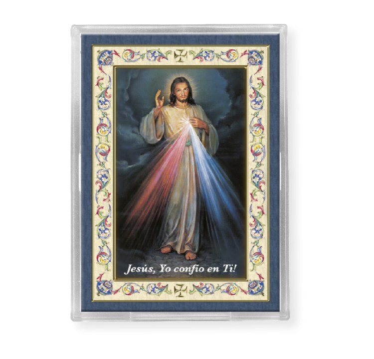 SPANISH DIVINE MERCY ACRYLIC EASEL WITH MAGNET