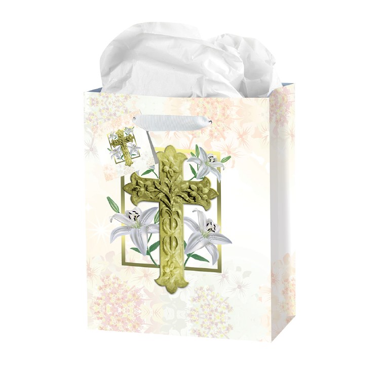 EASTER LILY GIFT BAG SMALL WITH TISSUE