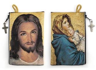 FACE OF JESUS/ MARY WITH BABY JESUS POUCH