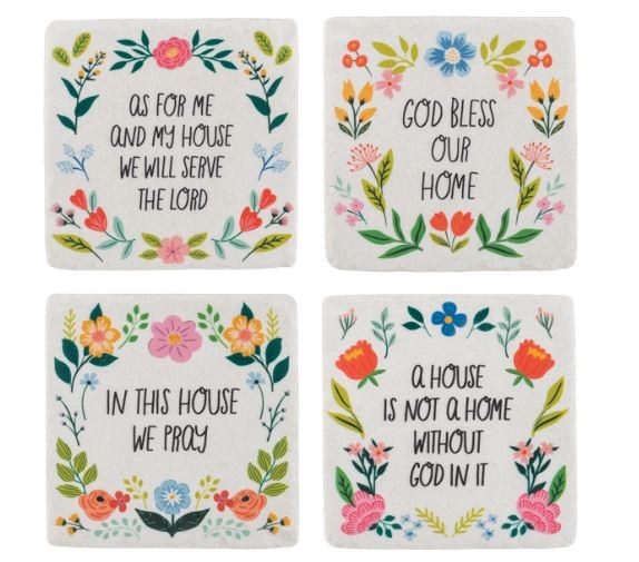 FAITH COASTER ASST SAYING
