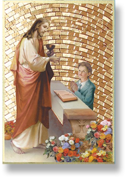 FIRST COMMUNION BOY MOSAIC PLAQUE