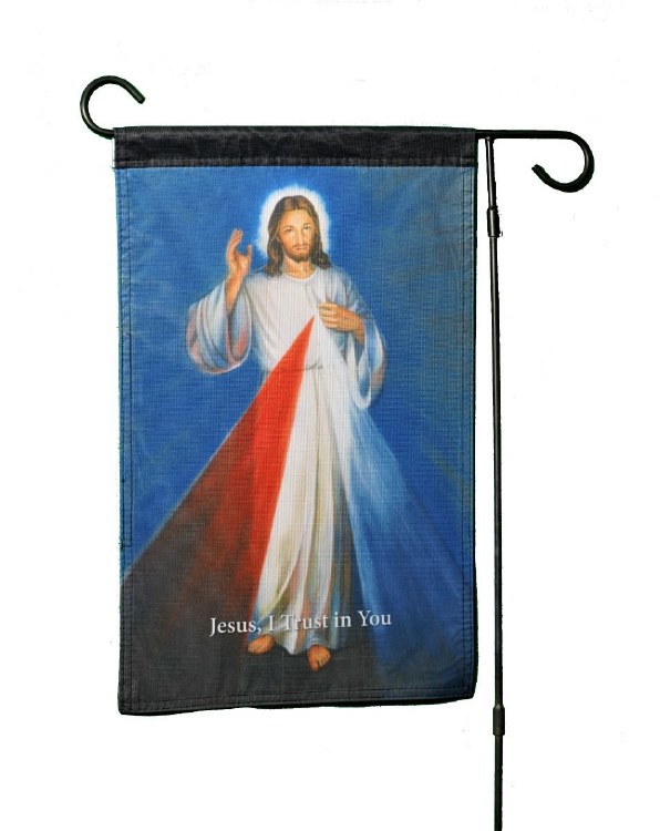 DIVINE MERCY &amp; L'INNOCENCE GARDEN FLAG