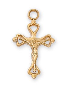 GOLD OVER STERLING CRUCIFIX