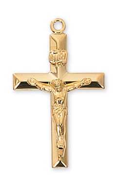 GOLD OVER STERLING CRUCIFIX