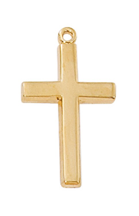 GOLD OVER STERLING SILVER  PLAIN CROSS