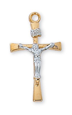 GOLD OVER STERLING CRUCIFIX