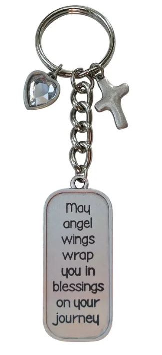 GEMSTONE HEART KEY MAY ANGEL WINGS