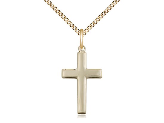 GOLD FILLED CROSS POLISHED 18''