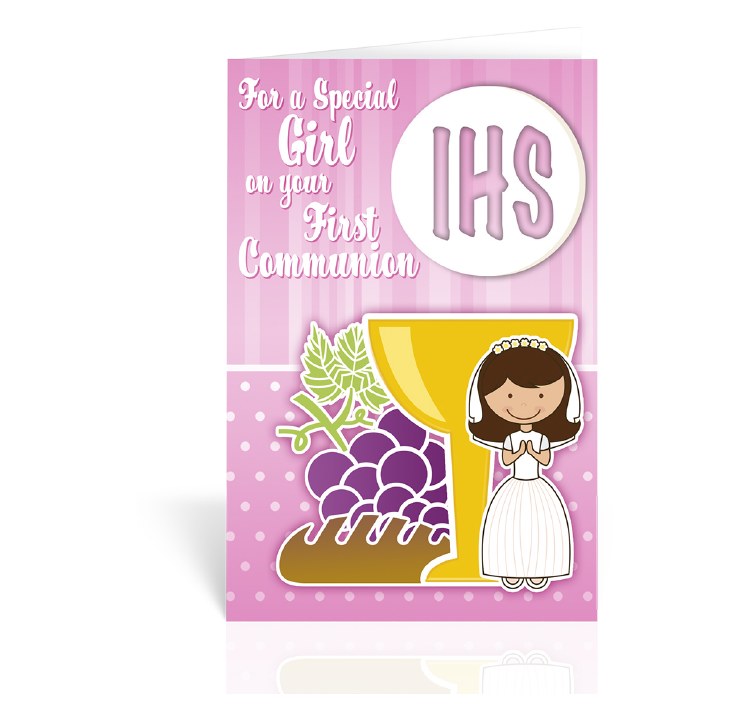 GIRL 1ST COMMUNION CARD