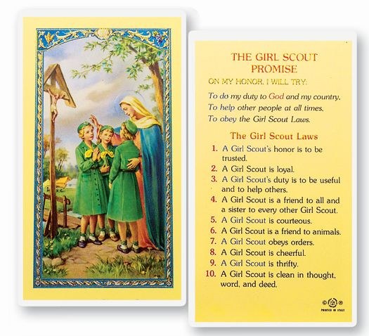 GIRL SCOUT PROMISE PRAYER CARD