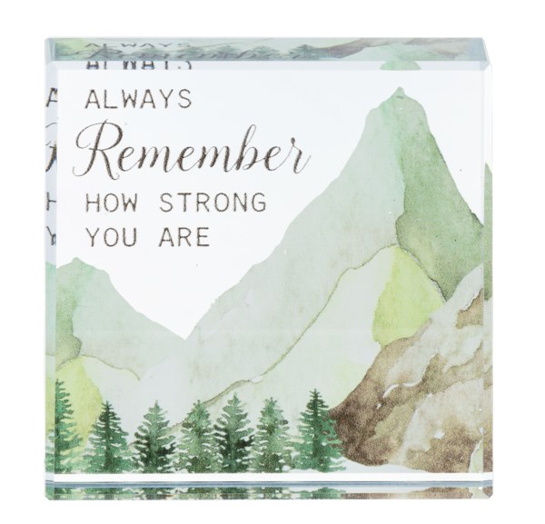 GLASS BLOCK "ALWAYS REMEMBER..."