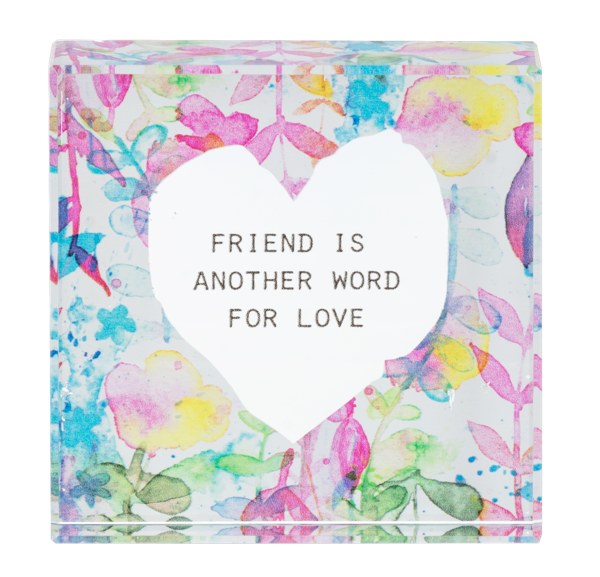 GLASS BLOCK "FRIEND IS ANOTHER ..."
