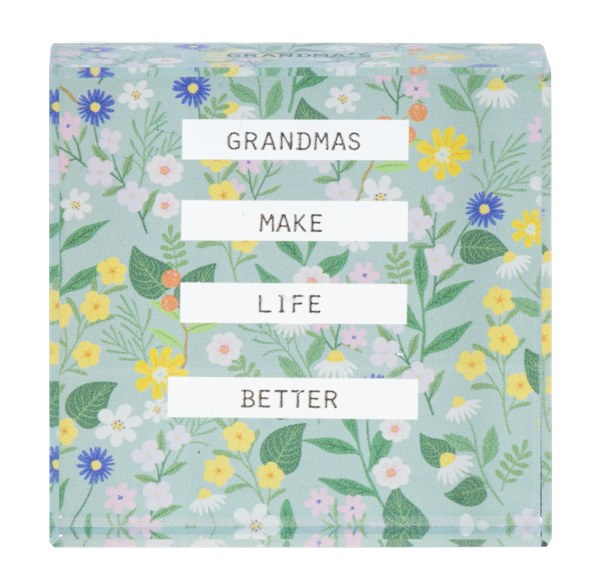 GLASS BLOCK "GRANDMAS MAKE LIFE BETTER"