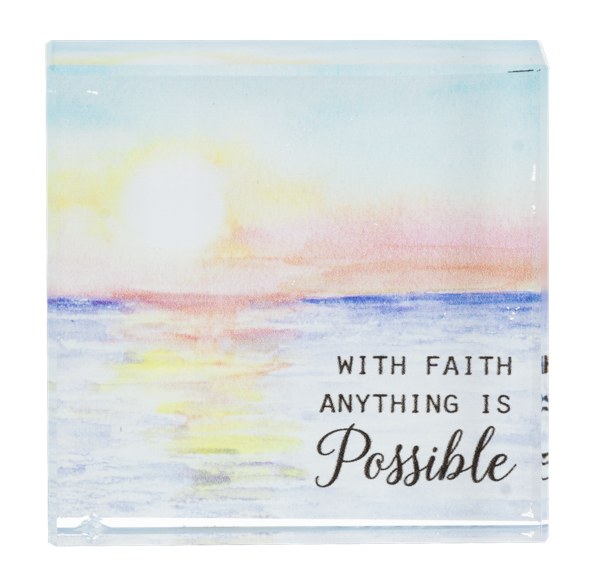 GLASS BLOCK "WITH FAITH..."
