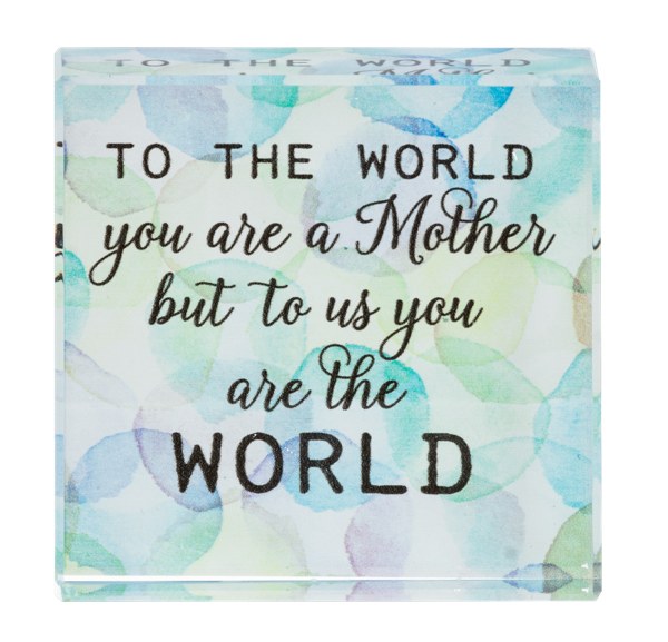 GLASS BLOCK "TO THE WORLD..."