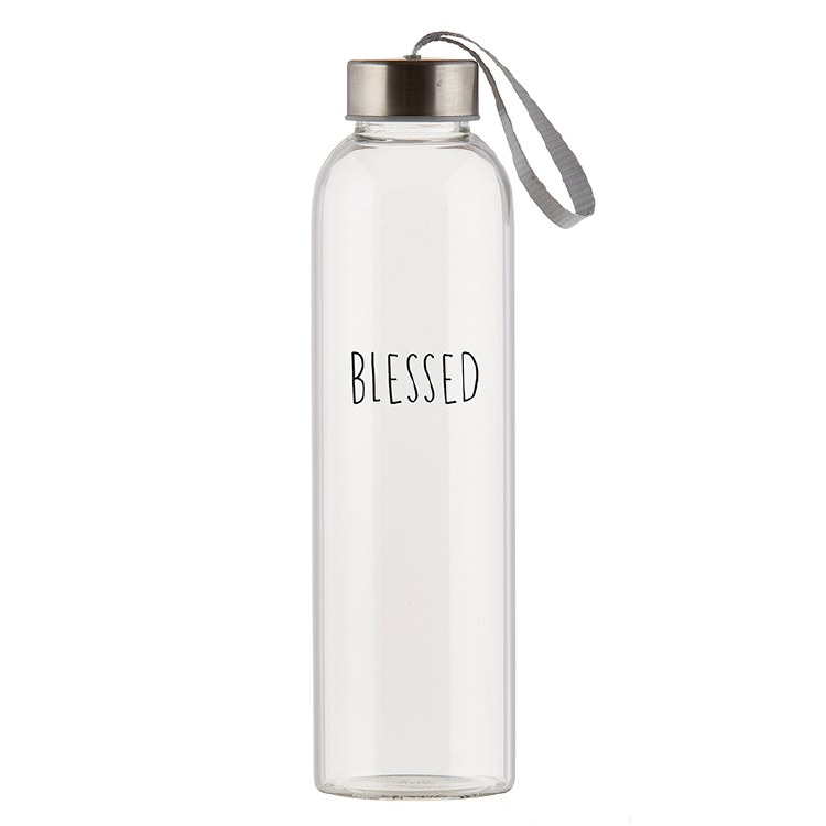 GLASS WATER BOTTLE - BLESSED