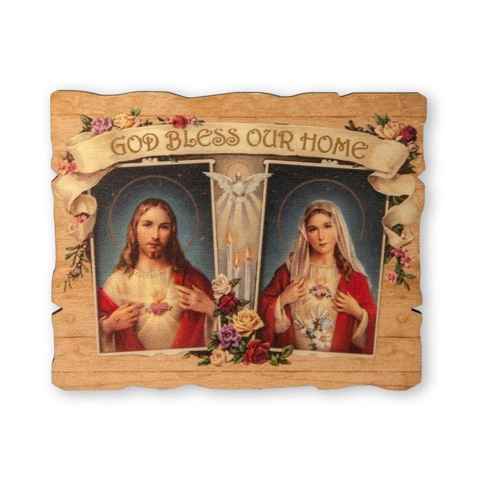 GOD BLESS OUR HOME VINTAGE BARN BOARD LOOK PLAQUE