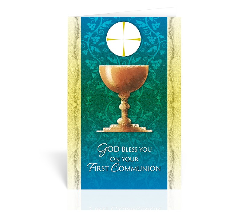 GOD BLESS YOU ON YOUR FIRST COMMUNION CARD