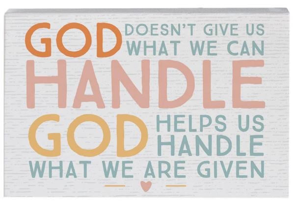 GOD HELPS HANDLE WOOD BLOCK