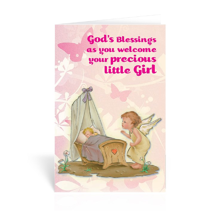 BABY GIRL WELCOME CARD