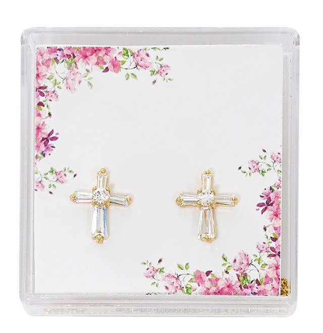 GOLD CRYSTAL EARRINGS