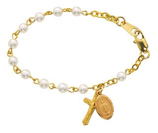 GOLD/ PEARL BABY BRACELET
