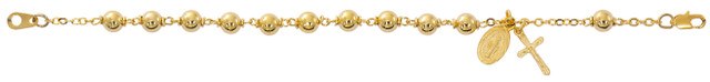 7.5'' GOLD PLATED METAL ROSARY BRACELET