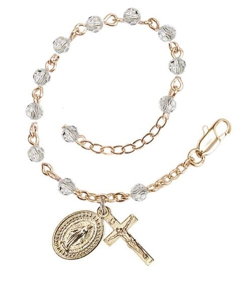 GP 4MM CRYSTAL ROSARY BRAC