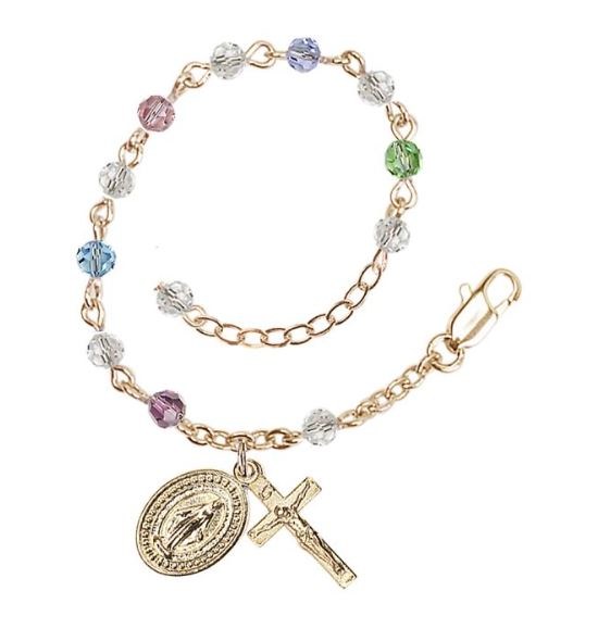 GP 4MM MULTI COLOR ROSARY BRAC