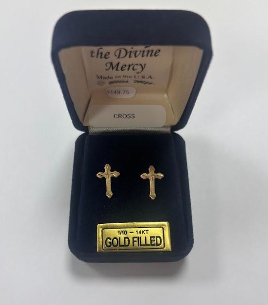 GOLD PLATED CROSS POST POST EARRINGS