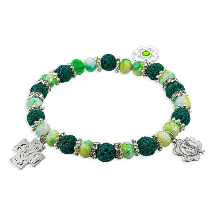 ROSARY BRACELET W/ ST PATRICK MEDAL