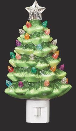 GREEN/ WHITE TREE NIGHT LIGHT