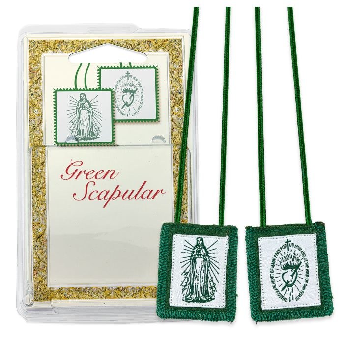 GREEN WOOL SCAPULAR