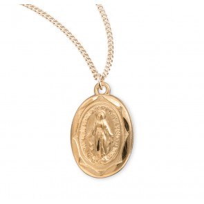 SMALL SCALLOPED OVAL MIRACULOUS MEDAL